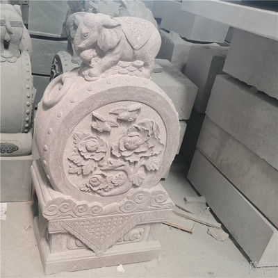 花崗巖抱鼓石 傳統石雕工藝，招財納福的鎮宅擺件